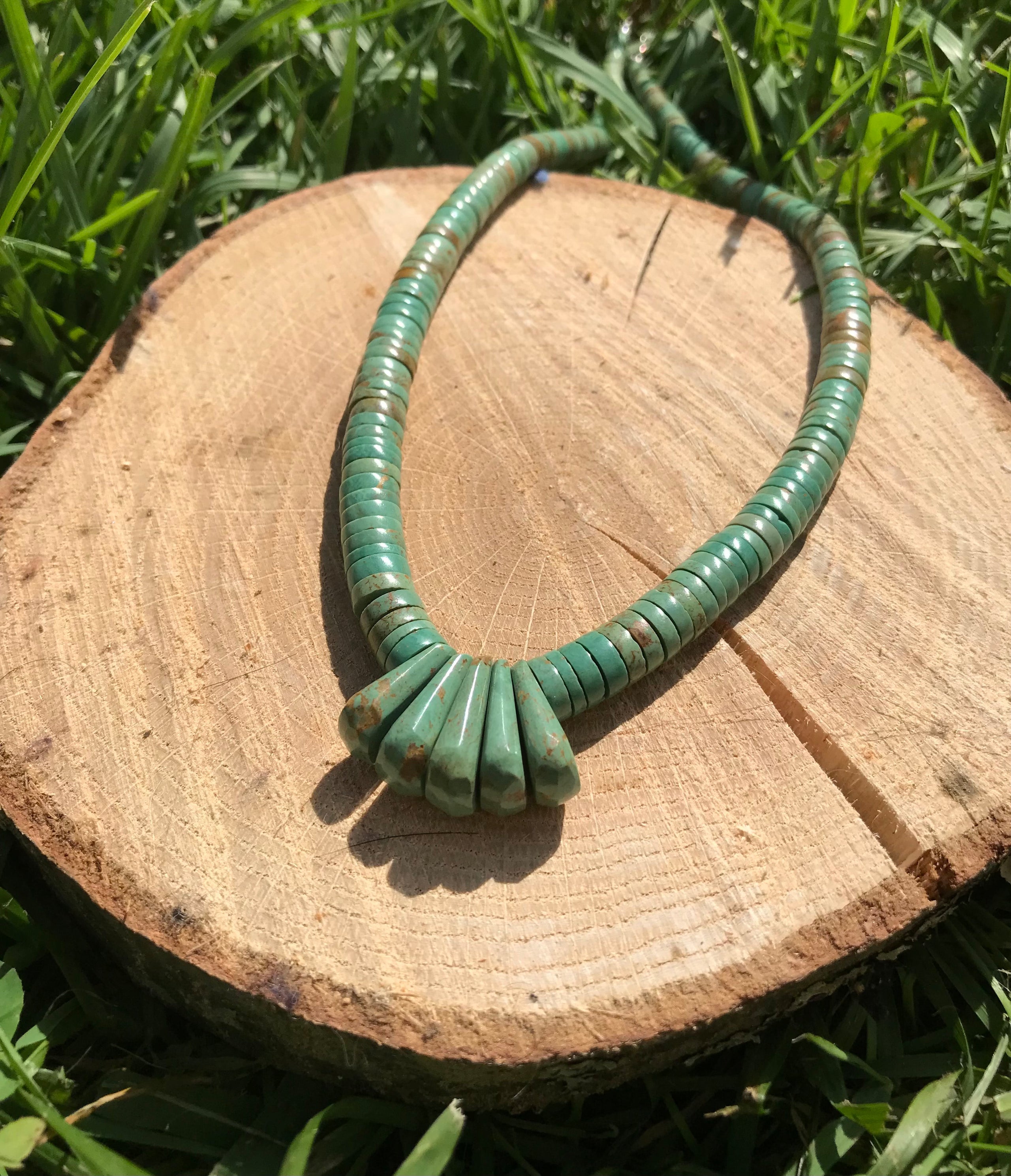 Royston Turquoise Corn Bead Necklace